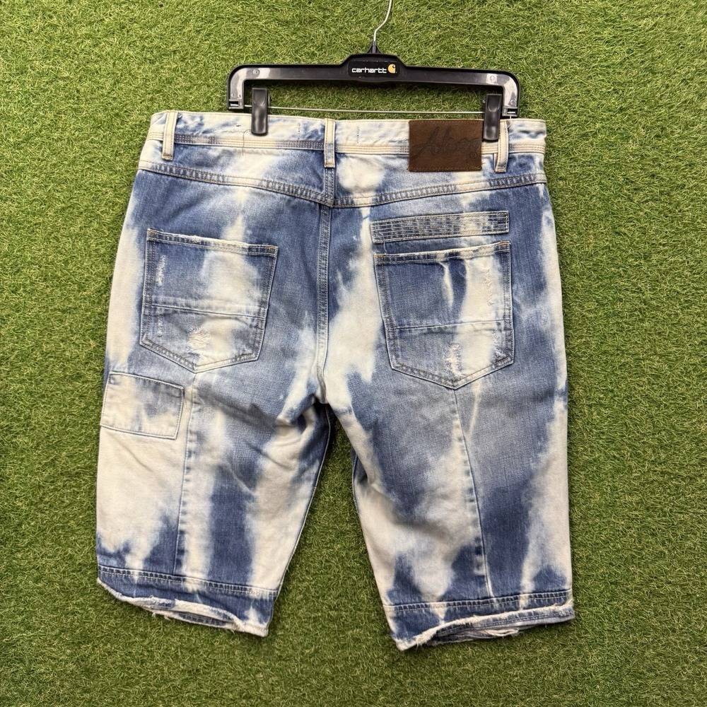 AKOO Bleached Distressed Jean Shorts Mens 30 Jorts Grunge Streetwear Y2K